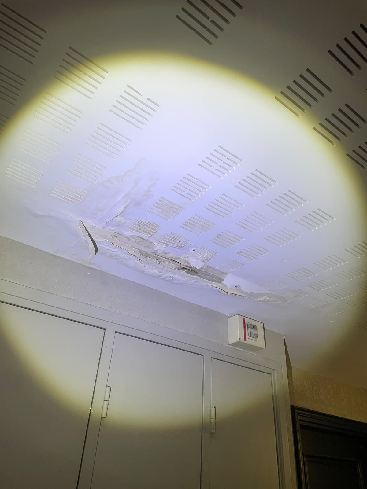 Dégât des eaux : plafond dégradé, recherche de fuite